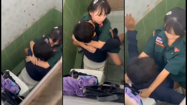 คลิปหลุดนักเรียน เย็ดเนตรนารีคาชุดคาห้องน้ำโรงเรียน